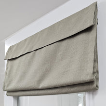 Charger l'image dans la galerie, Rideau magnétique PAOMA basic avec valence et plis romain position ouvert maintenu par une tringle aimantée solide pour porte d'acier sans perçage